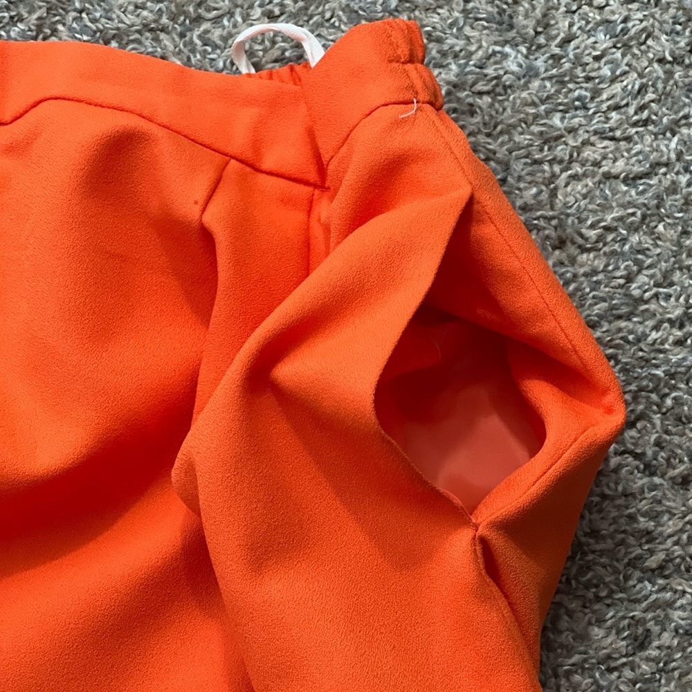 Vintage Orange Pencil Skirt‎ Midi knee length stretch waist plus-size 16 - Picture 3 of 8